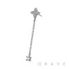 316L SURGICAL STEEL THREADLESS PUSH IN STAR CLOVER CZ TOP PART